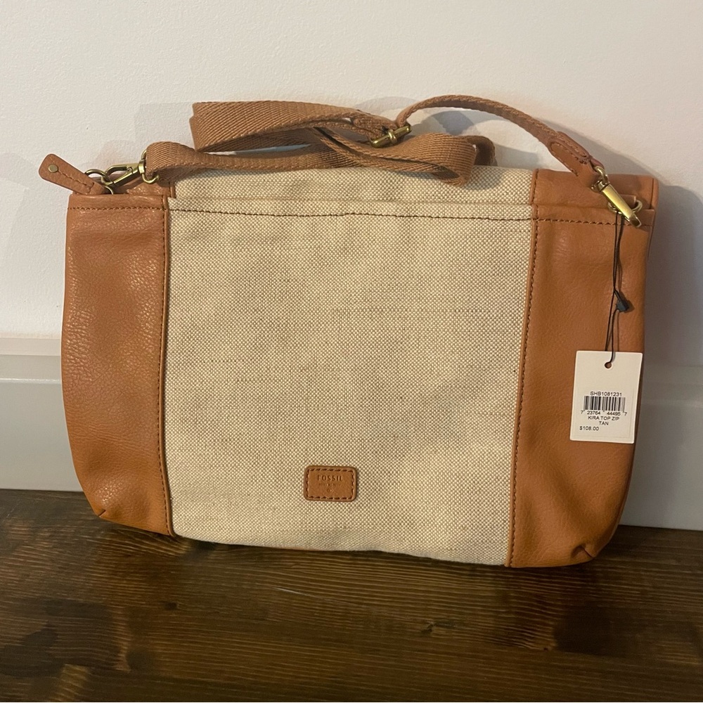 Fossil Kira Top Zip Tan New With Tags